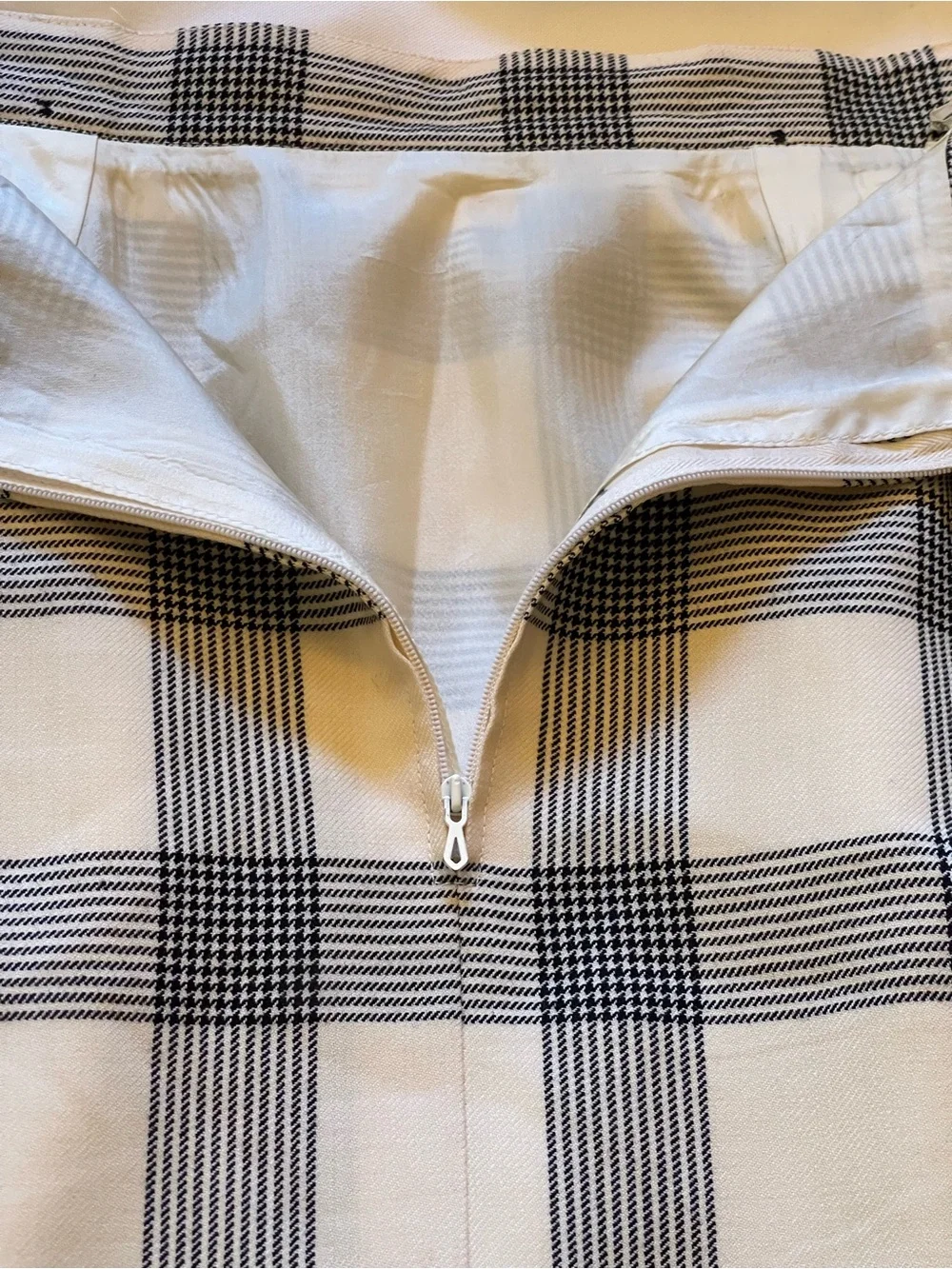 TED LAPIDUS VINTAGE CHECKED DOUBLE BREASTED NAVY & CREAM SUIT SET  SZ 10 /42